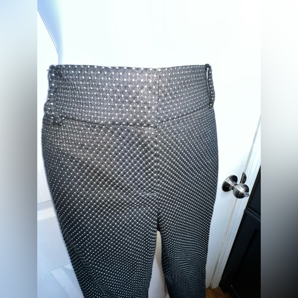 Ann Taylor Petites 4 Black White Dot Straight Leg Crop Trouser Dress Pant 4P - Picture 4 of 10